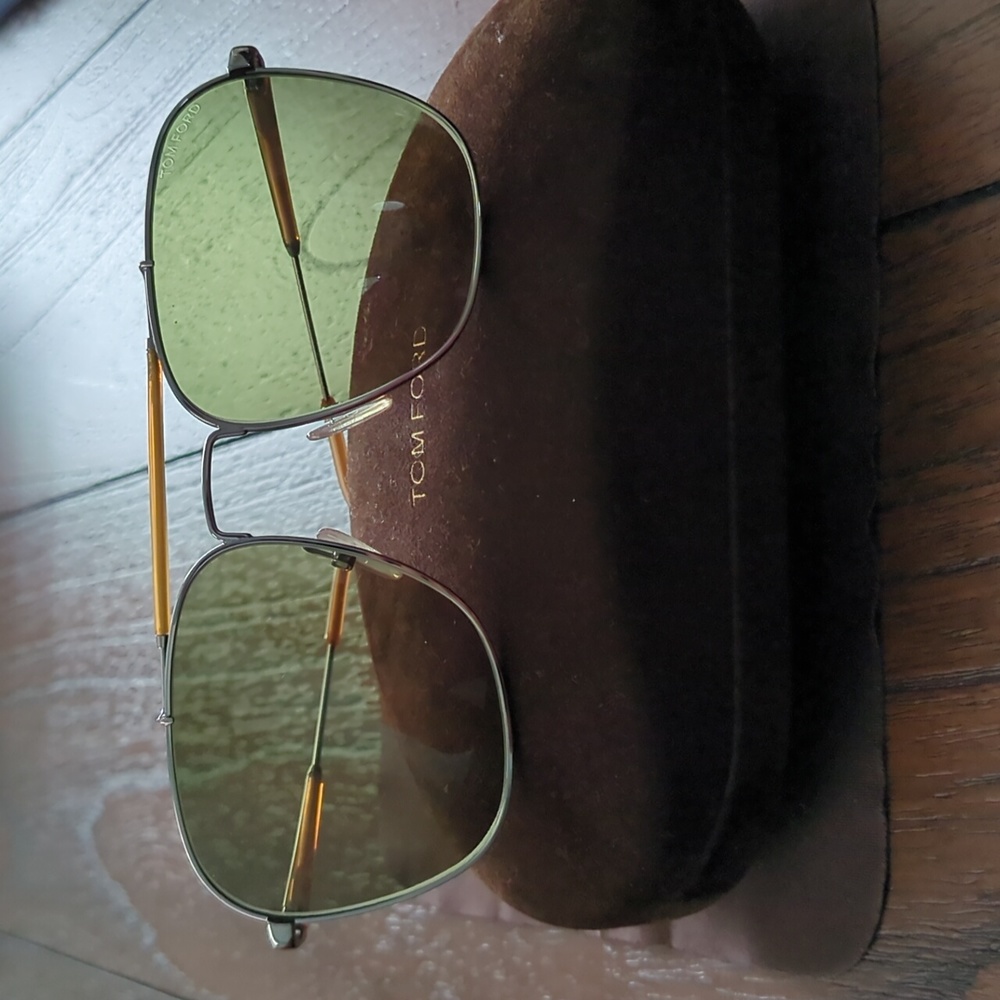 Tom Ford EDWARD 377 14N Silver Brown / Green Sunglasses TF377 14N 60mm